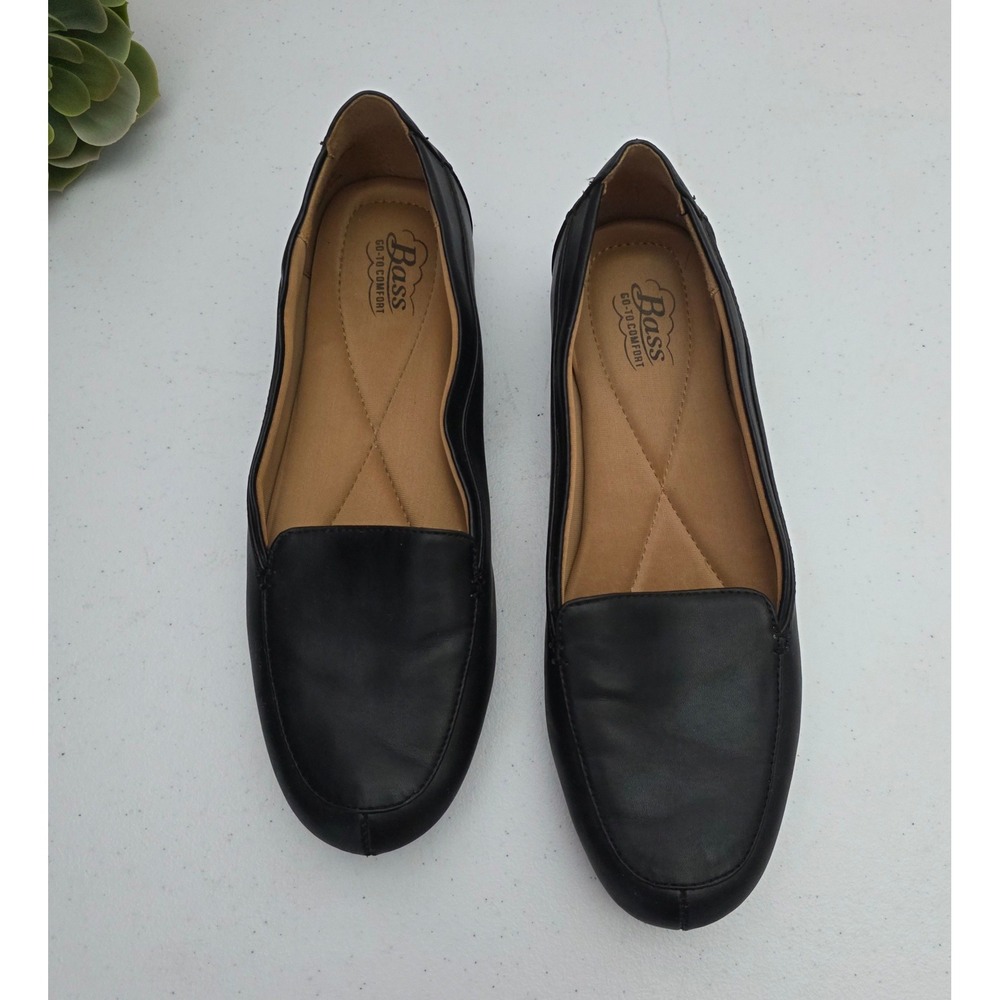 Bass Nicki Loafers Womens 8M Black Excellent Go-To Comfort Cushioned Flats